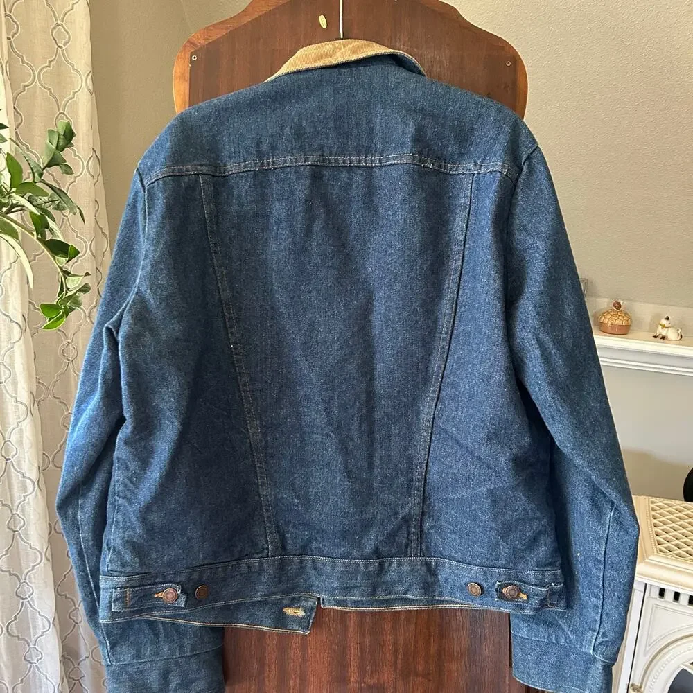 VTG Wrangler Blanket Lined Denim Western Jacket USA Size 42 Classic Style